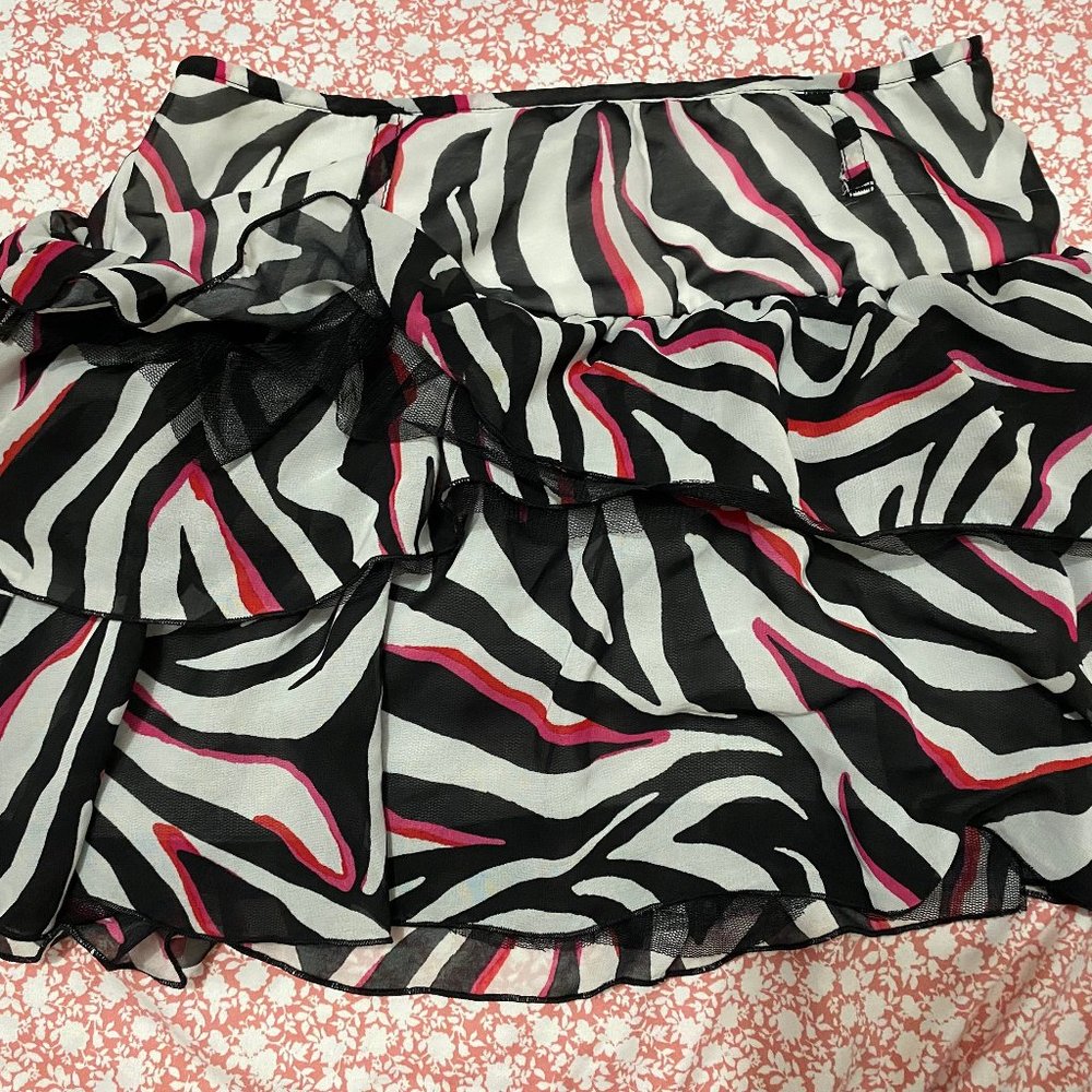Zebera pink stripped mini skirt